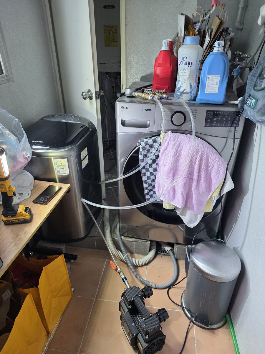운양동 아파트 다용도실 압력테스트 장비 설치